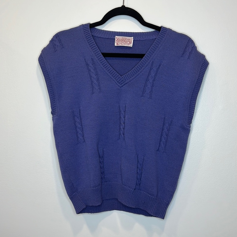 Vintage Purple Pendleton Knit Wool Medium Sweater Vest